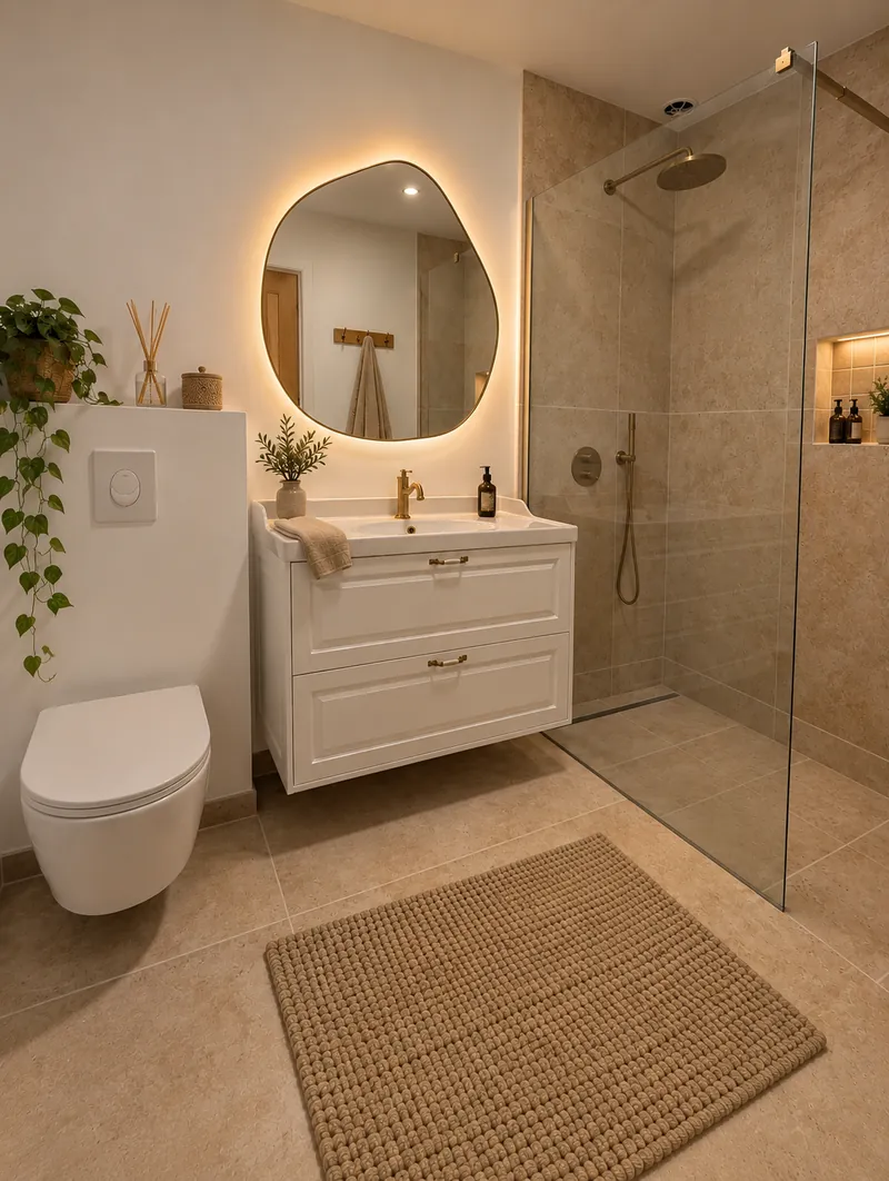 La salle de bains du dortoir, avec douche à l’italienne